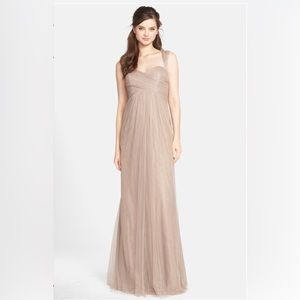 Jenny Yoo Willow Tulle Gown - Maternity Bridesmaid Dress - Mink - Altered Size 8
